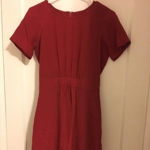 Red silk dress